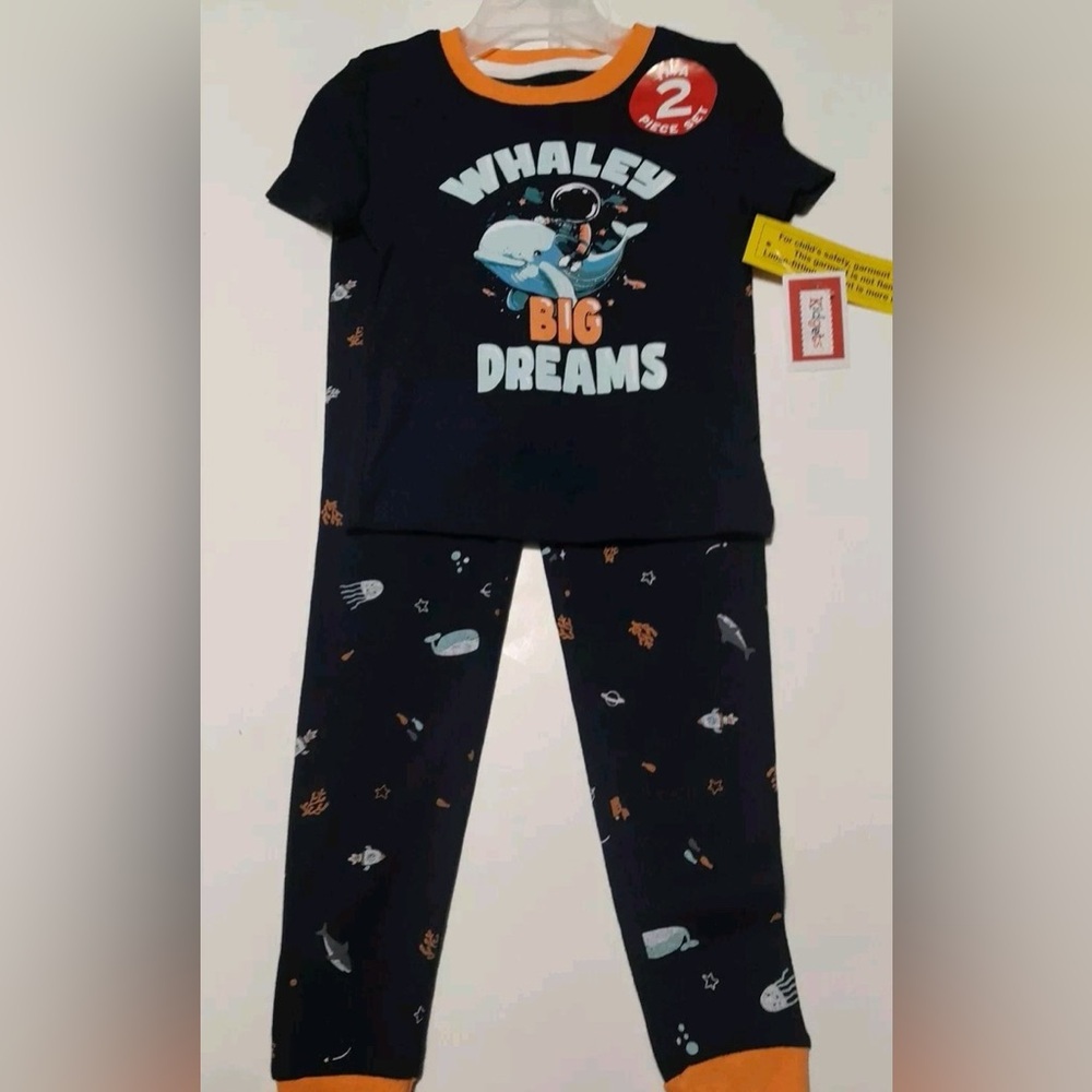🔵🟠Kidgets Big Dreams Pajama Set - Navy and Orange